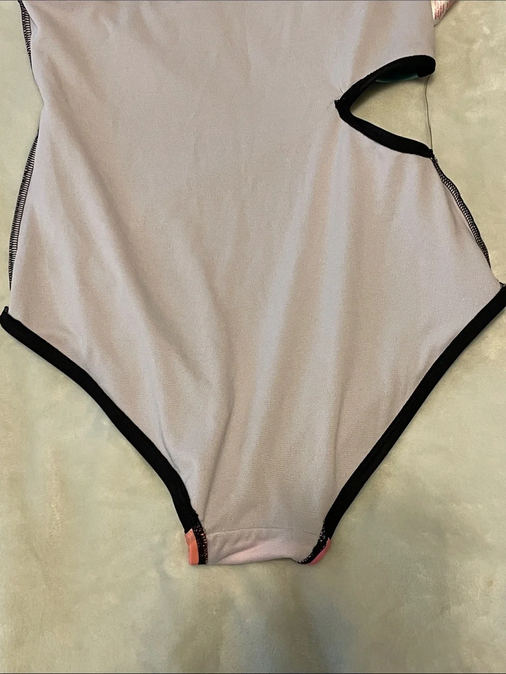 Justice Girls One-Piece Swimsuit - Rainbow Gradient with Black Palm Silhouettes